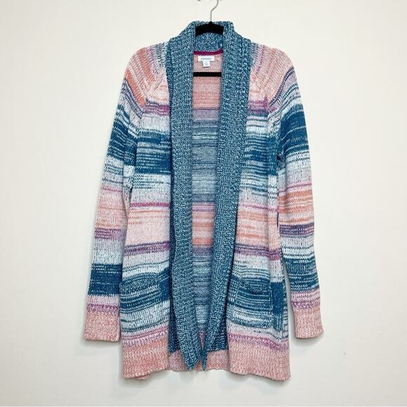 Sundance Hayden Silk Blend Open Front Long Knit Sweater Cardigan Large Petite - Picture 3 of 12